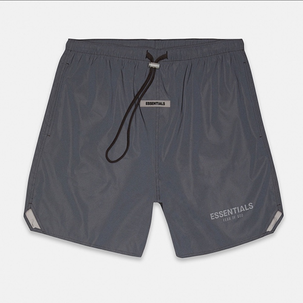 Fear Of God - FOG Essentials Black Reflective Volley Shorts